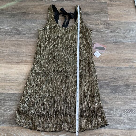 Forever21 Love21 mini dress sleeveless gold sz small - Picture 11 of 16
